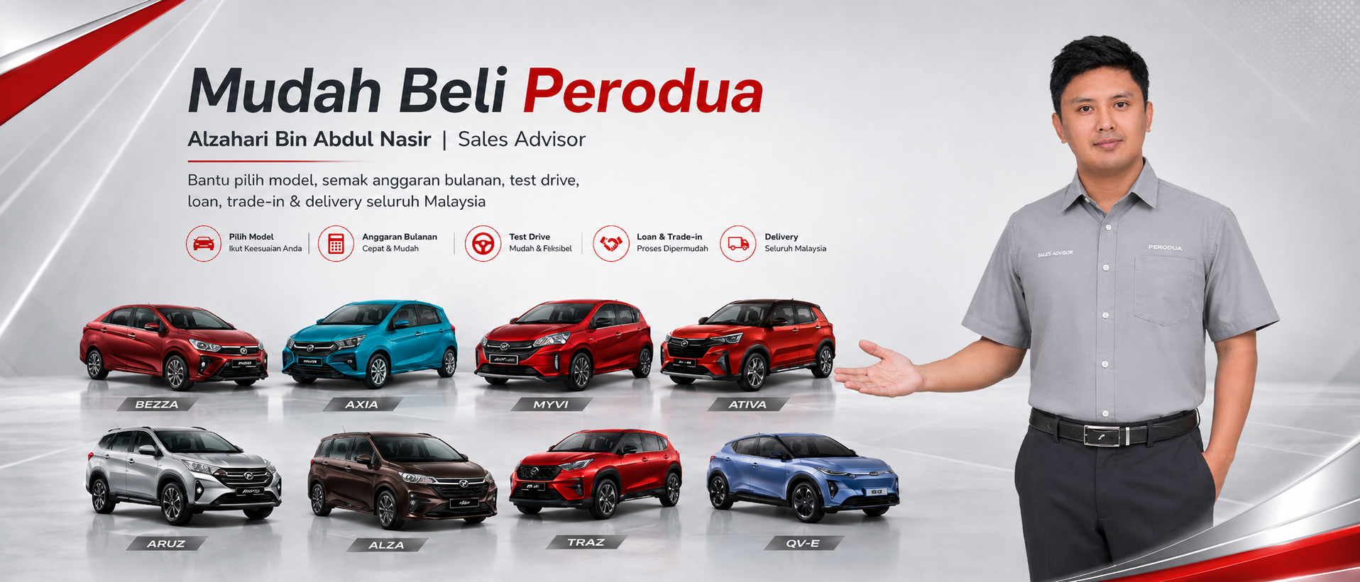 Mudah Beli Perodua bersama Sales Advisor Alzahari header